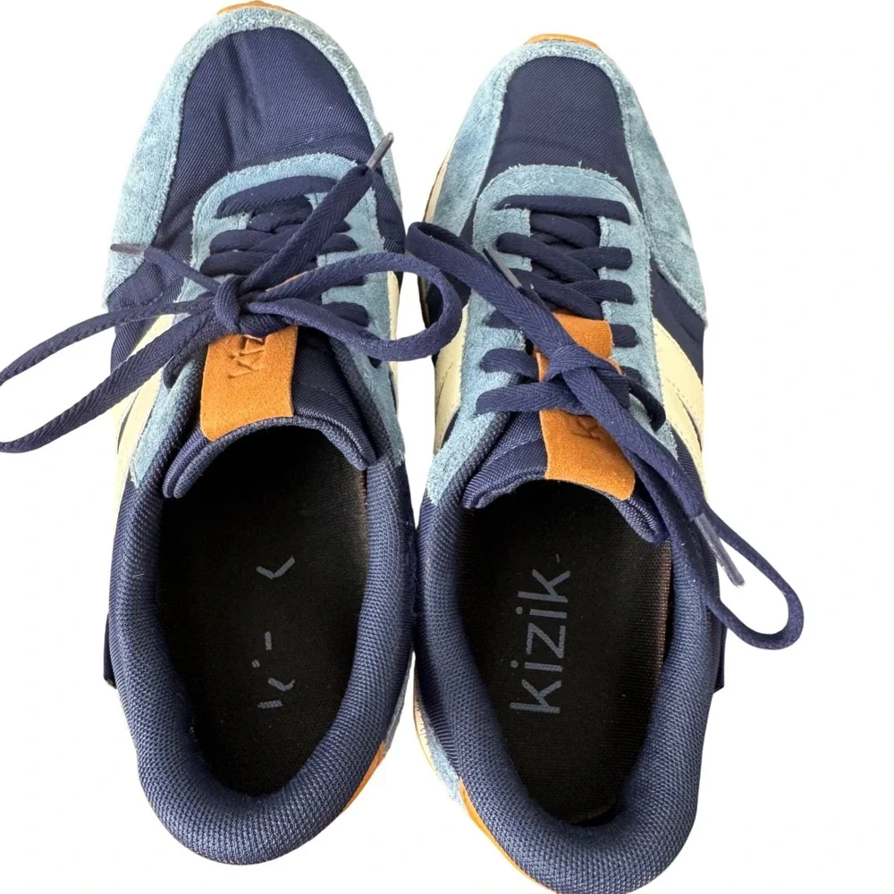 Kizik Madrid Eco Navy Blue Suede Hands-Free Slip On Sneakers Mens 6 Womens 7.5